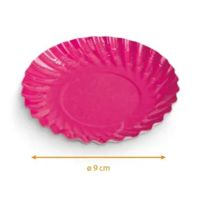 Mini-assiettes rondes en carton 'fuchsia' Ø9cm par 100