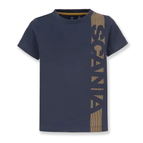 T-shirt bleu marine à rayures verticales pour enfants